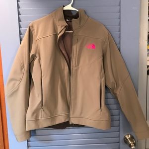 Excellent condition grey pink north face Large